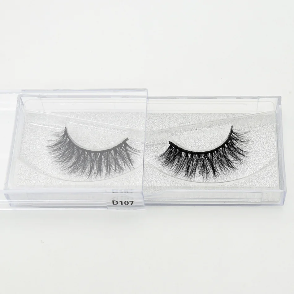 visofree 3D Real Mink Eye Lashes Thick Fake Eyelash Makeup Eye Lashes Handmade Glitter Packaging 1 Pair D113 - Длина: D107