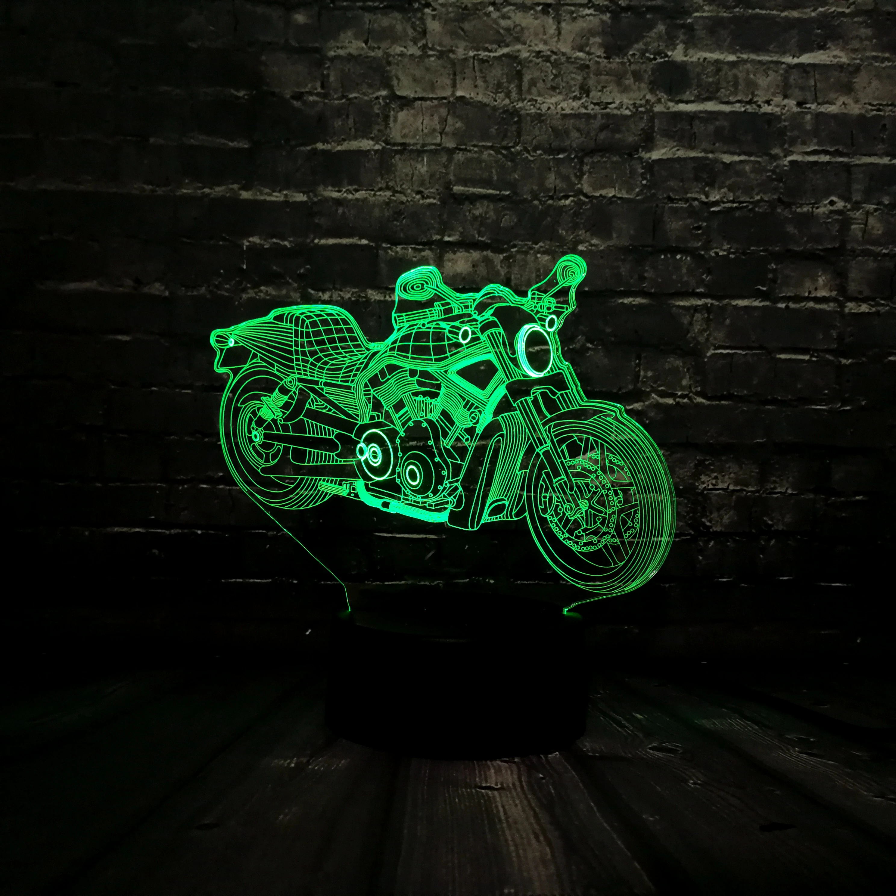Новая лава 3D LED Декор настольный ночник USB зарядка на батарейках мотоцикл