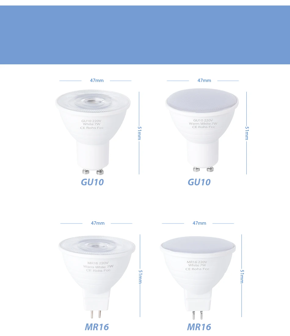 Lâmpada de Led Ponto de Economia de Energia Led de Milho Lâmpada Holofote v Led Focos 5 w 7 Ampola gu 10 Peças Gu5.3 2835 Smd Gu10 Mr16 220 9 Luzes e Iluminação