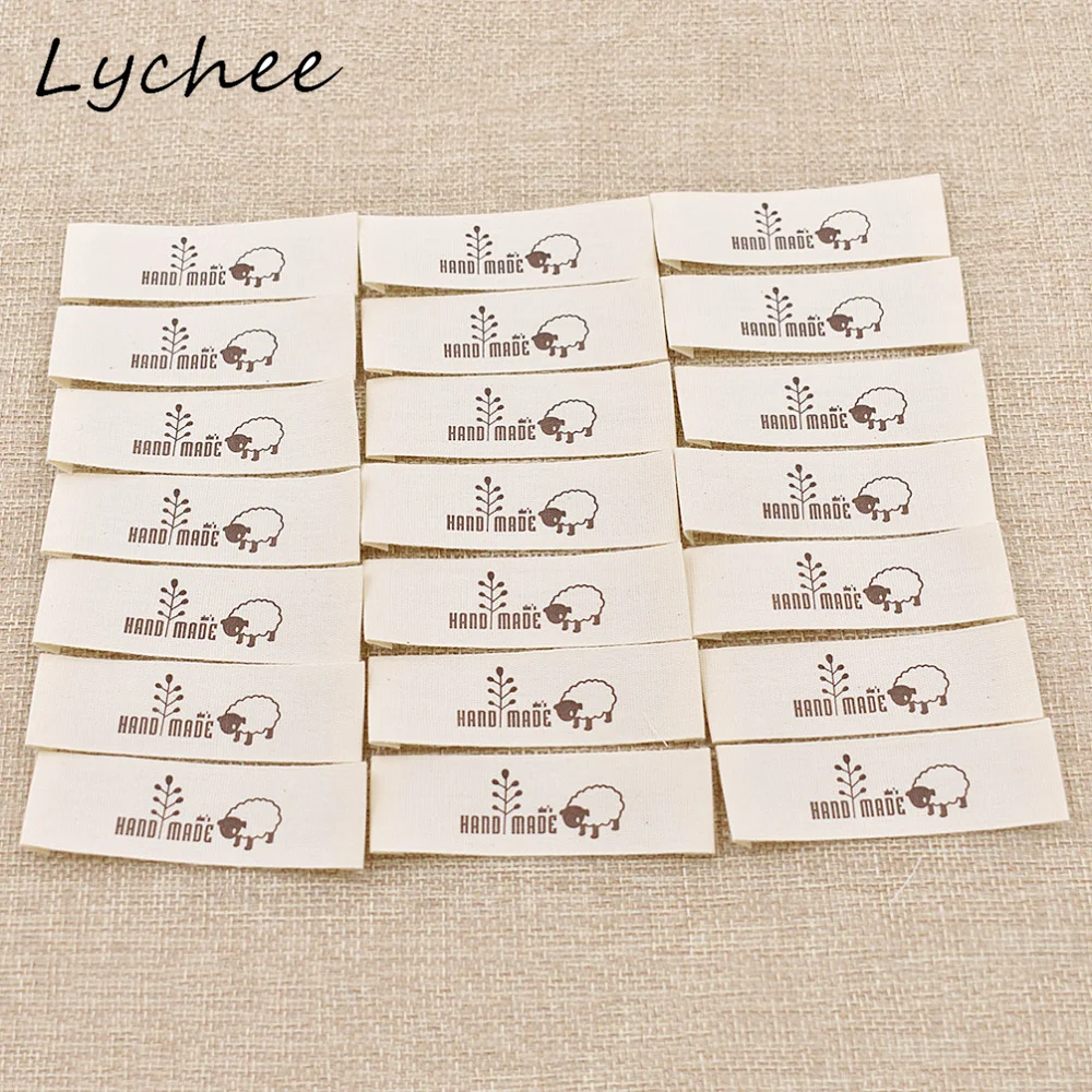 Lychee 50 шт. классические моющиеся хлопковые этикетки ручной работы ручная работа
