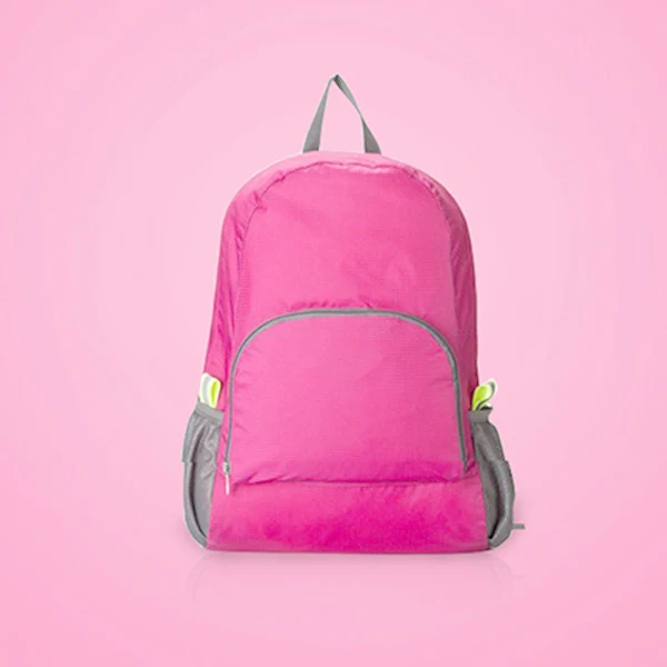 Портативный модный рюкзак для путешествий на молнии, Одноцветный нейлоновый рюкзак для путешествий, женские и мужские сумки через плечо, складная сумка - Цвет: Mei red