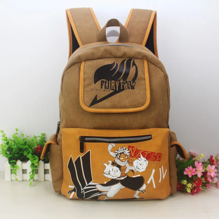 

New Anime FAIRY TAIL Cartoo Natsume Etherious Natsu Dragneel fashion Leisure man woman canvas schoolbag travel Backpacks