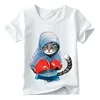 Children Super Cool Boxing Cat Attack Print T Shirt Baby Boys/girls Short Sleeve Summer Tops Kids Great Casual Clothes,ooo5043 ► Photo 1/6