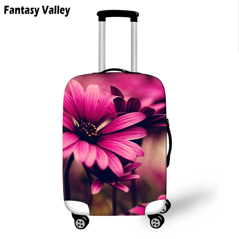 3D Print Flower Luggage Cover Dust proof Travel Bag Cover 18 32 Inch