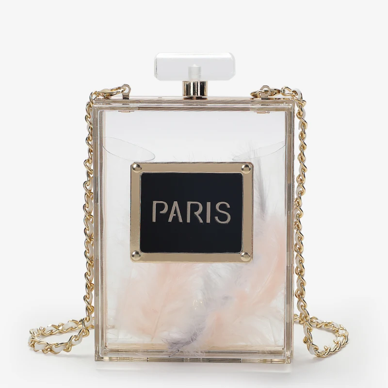 Акриловый парфюм, женские повседневные Черные сумки в форме бутылок, кошелек, парижские вечерние туалетные принадлежности, свадебные клатчи, вечерние сумки сумочки, сумочки
