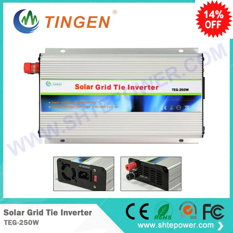 

free shipping micro mini solar inverter 250w dc 10.8-30v input to adujstable voltage 90-130v or 190-260v