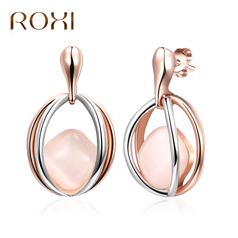 

ROXI Fashion Earrings Jewelry Trendy Rose Gold /Silver Color Austrian Crystal Opal Earrings Wedding For Women Gift oorbellen