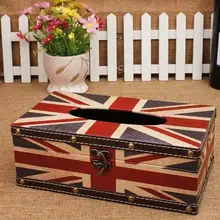 Европейский Юнион Джек американский кожаный водонепроницаемый тканевый ящик насосная креативная деревянная коробка для салфеток картон для дома
