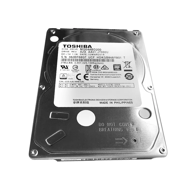  Original Toshiba 2 TB de disco duro MQ04ABD200 SATA 5400 RPM 16 MB Cache de 7mm de la delgadez inte