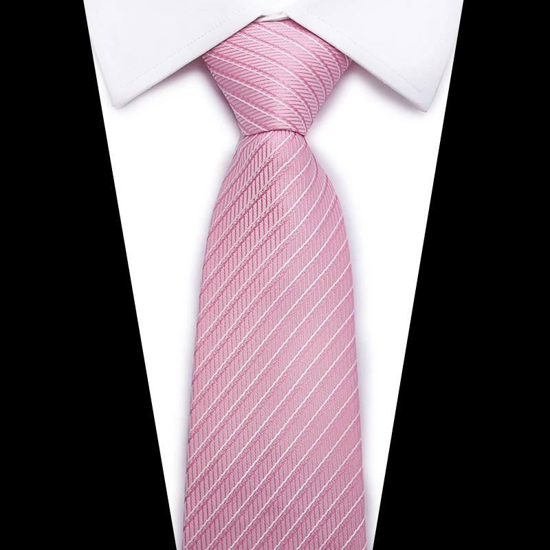 Corbatas a cuadros formales de 8cm de ancho con rayas rosadas de marca a la para hombre, corbatas casuales de negocios para fiesta, corbatas masculinas baratas al por mayor|Corbatas y pañuelos