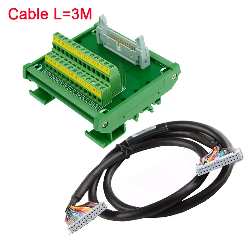 IDC26 IDE calbe, IDC26 к клеммному блоку breakout board idc 26 разъем PLC релейный адаптер IDC26 breakout board IDC40 кабель для передачи данных - Цвет: IDC26 with 3M Cable