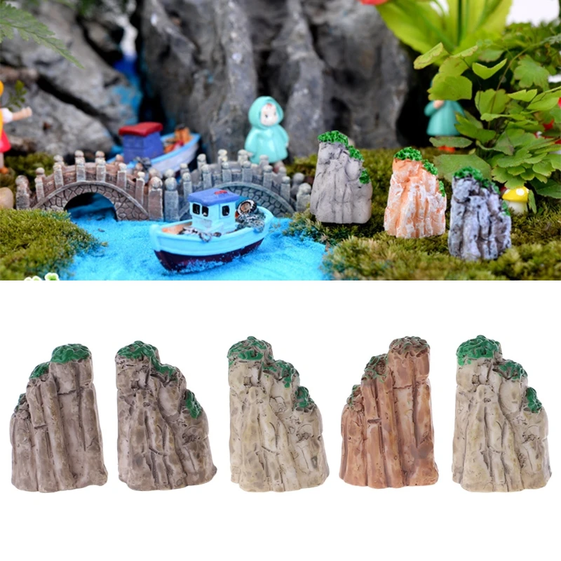 OOTDTY 1 компл./5 шт. мини Mountain бонсай украшения сказочный сад озеленение смола декоративные