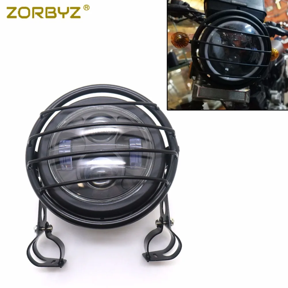Zorbyz матовый черный металлический светодиодный передняя фара гриль боковая крышка крепления маска для костюмированной вечеринки размеры 28-43 мм вилочные трубы Кронштейн для Honda Suzuki Yamaha