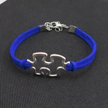 Аутизм подарок модный старинное серебро осознание аутизма Шарм паззл Браслеты для Для женщин Для мужчин символ аутизм ювелирные изделия