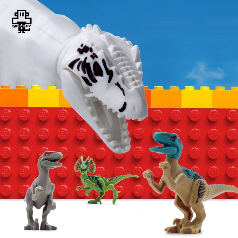 Legoings Jurassic World Animal Model  Rex Building Blocks Jurassic Dinosaur Figures Bricks Collection Toy Compatible With Legoed