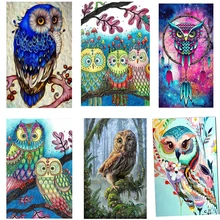 New diamond painting animals owl 5D Full diamond painting owl Cartoon Animals Owl Diamond embroidery Home decoration gif bowknot owl print draw diamond drawing