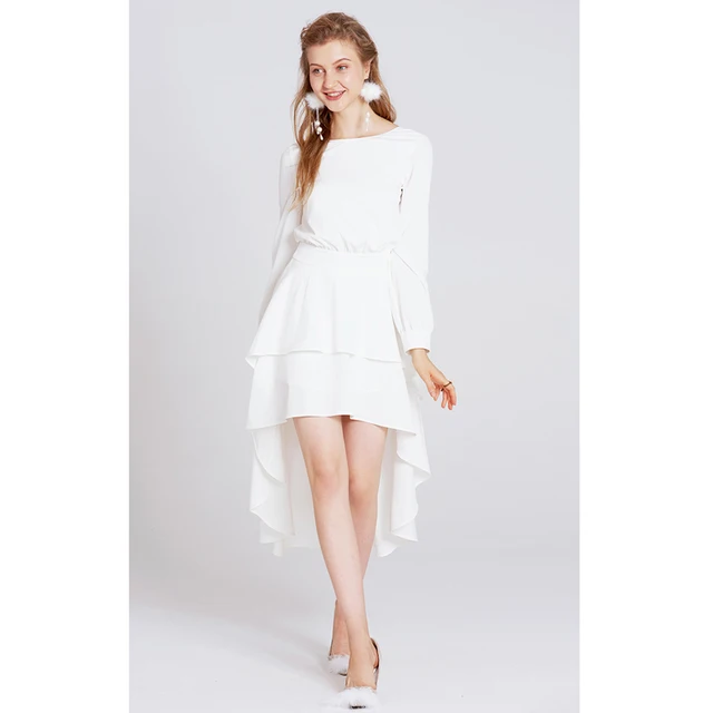 White Dress Long Empire Waist