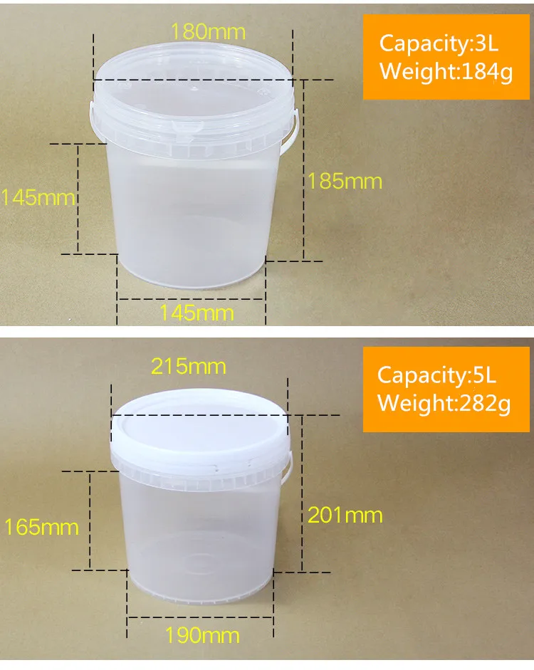40 шт/коробка полипропиленовое пластиковое ведро 1 литр пищевой материал домашний контейнер для хранения воды пищевой безопасности