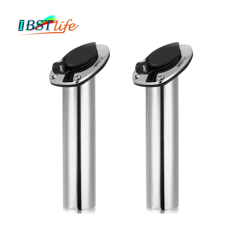

2 Pieces/Lot Flush Mount 30 degree oval shape flange stainless steel 316 fishing rod rack holders for fishing boat yacht