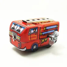 Антикварная оловянная Игрушка заводные игрушки металлический ремесленный робот/автомобиль/поезд коллекция реквизит для фотосъемки Рождественский подарок MS261 пожарный двигатель