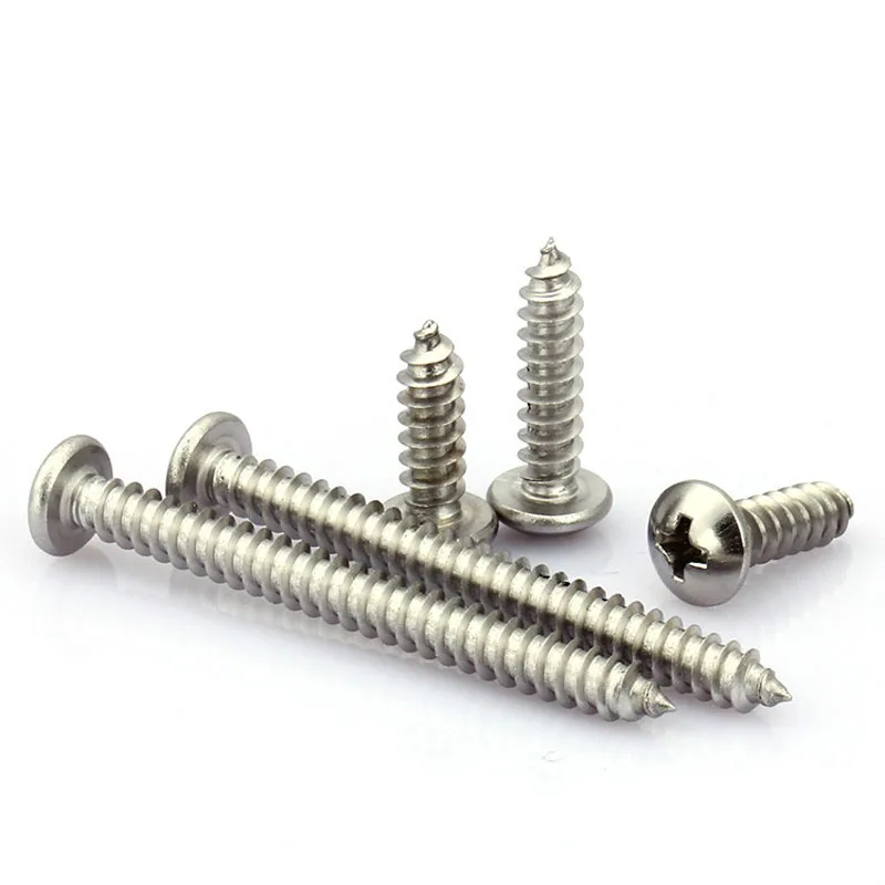 3PCS 304 Stainless Steel Round Head Self tapping Screws M6 *50in