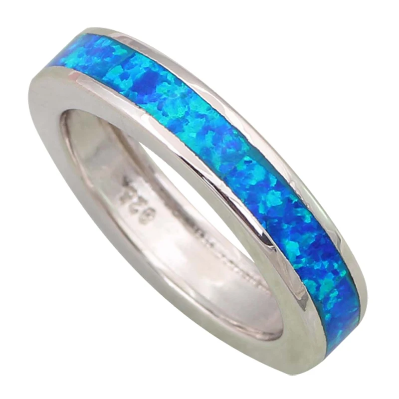 

Garilina New Fashion jewelry Round White Pink Green Blue Fire Opal rings for women Silver Rings R3003