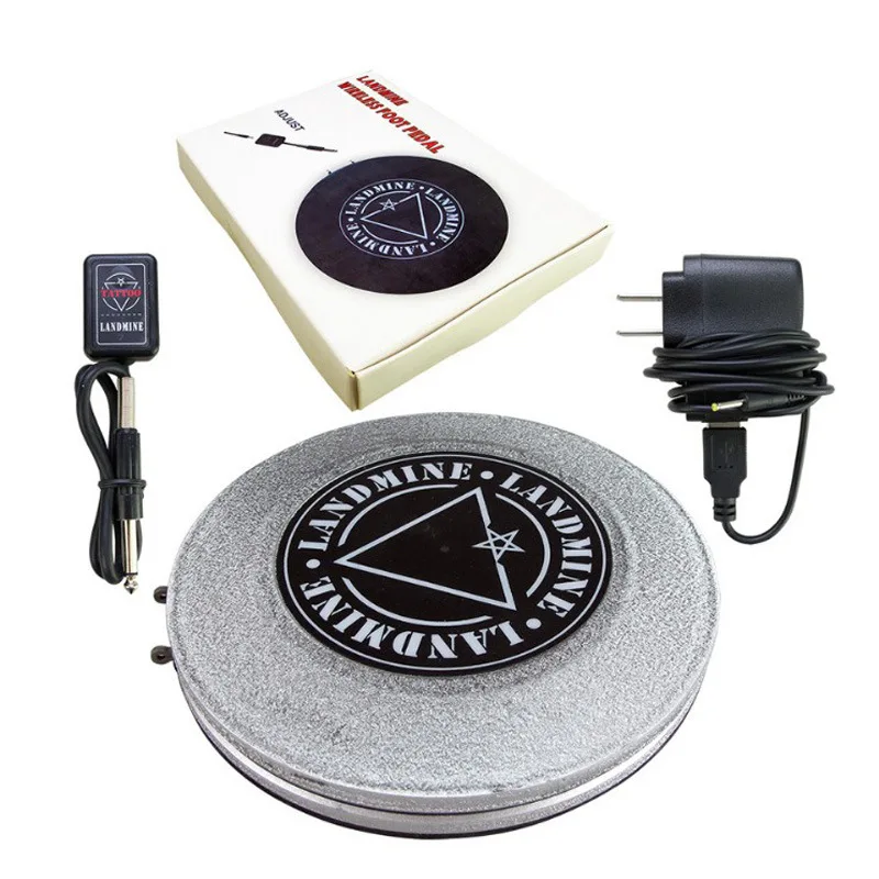 

Silver Gray 360 Degree Wireless Control Round Tattoo Foot Pedal Switch for Tattoo Machine Power Supply