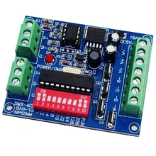 DC5V-24V 4CH 4 канала RGBW легко dmx512 DMX декодер, диммер, контроллер, драйвер, для светодиодной ленты светильник