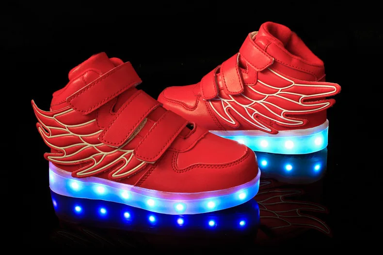 Зарядка через USB корзина LED детей Обувь с подсветкой детские спортивные Обувь для мальчиков и Обувь для девочек световой Спортивная обувь светящиеся Обувь