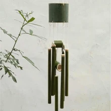 

Aqumotic Medium Fresh Bamboo Wind Bell Meditation Chimes Solid Diy Unfinished Wood Cross Hanging Window Decoration Craft