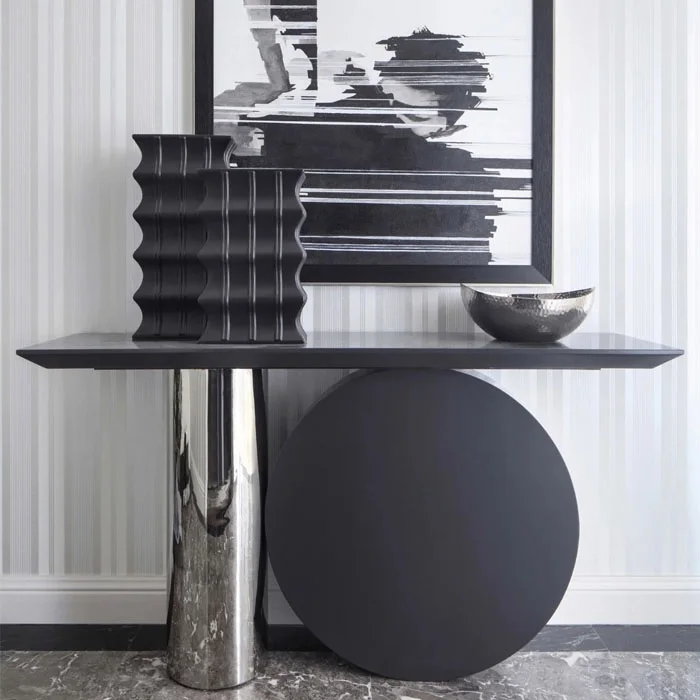 86 см высокий консольный стол с позолоченным металлическим подставкой зеркальный эффект/1,6 м длина/Индивидуальные длина доступны - Цвет: Chrome