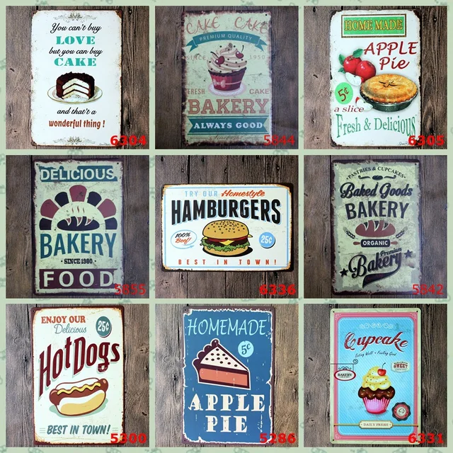 Retro Wall Art aliexpress : buy food cake pie hot dog vintage tin sign Retro Wall Art aliexpress : buy food cake pie hot dog vintage tin sign