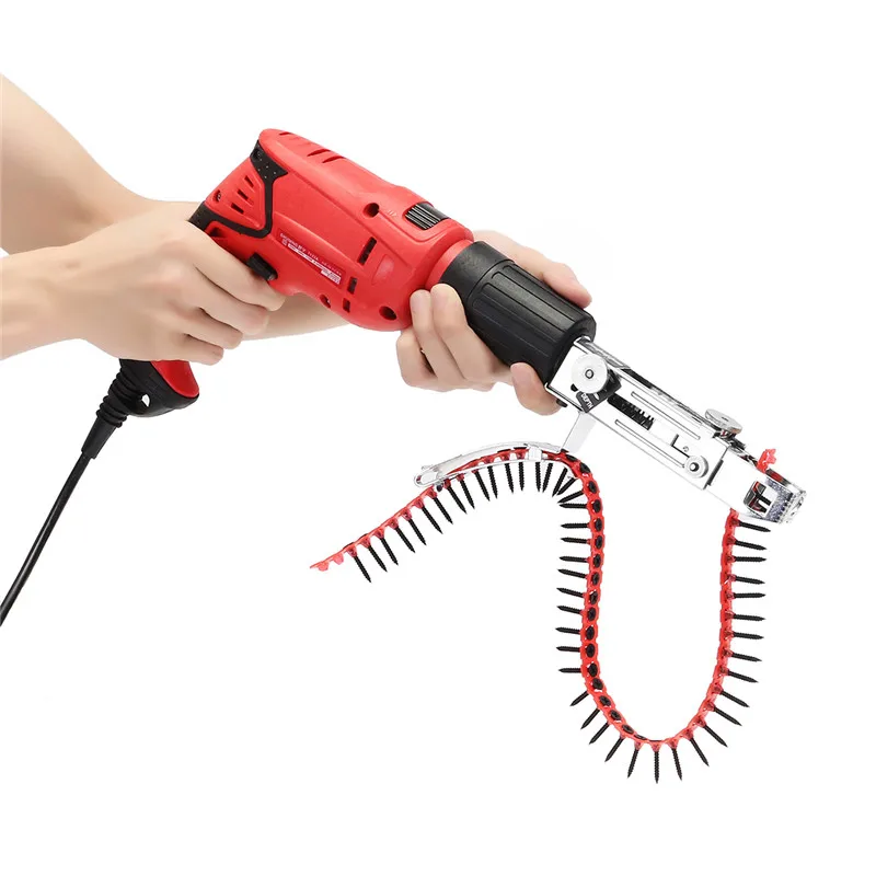 

Automatic Chain Nail Gun Adapter Screw Gun for Electric Drill Woodworking Tool Cordless Power Drill Attachment