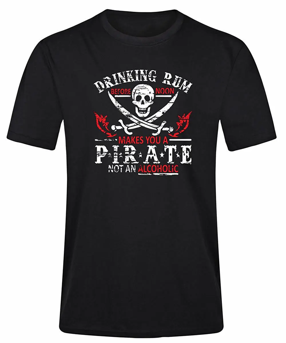 T Shirt Promotion Summer O Neck Short Sleeve Mens Drinking Rum Before
