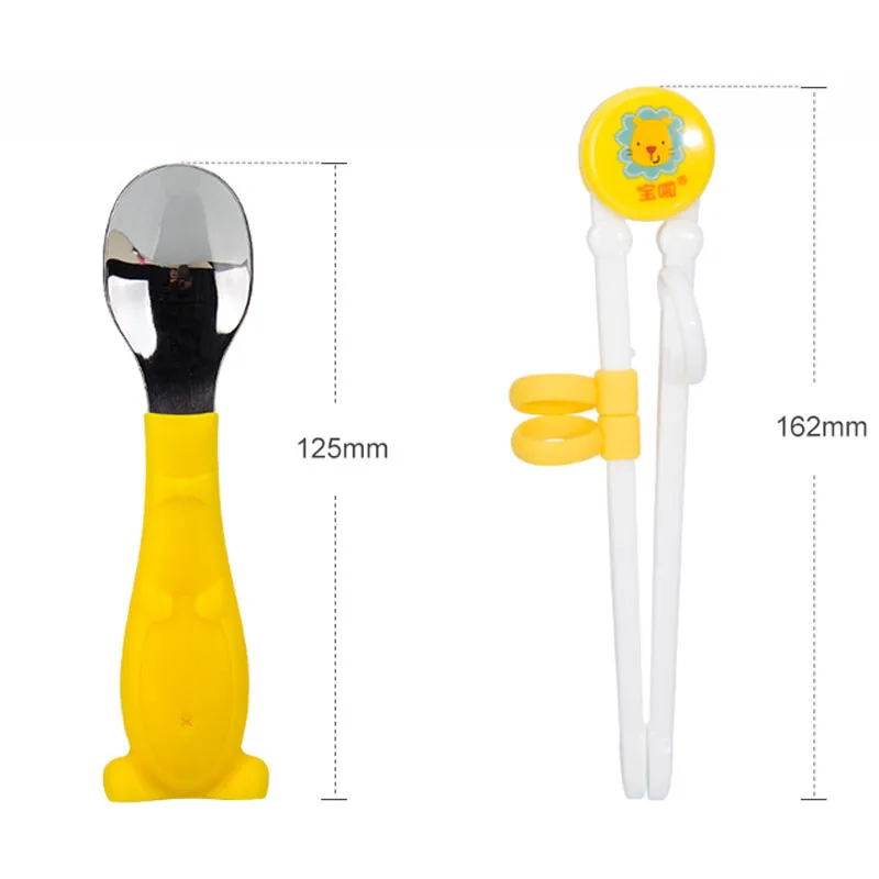 Baby Feeding Spoon Chopstick Toddlers Infant Training Tableware set (23)