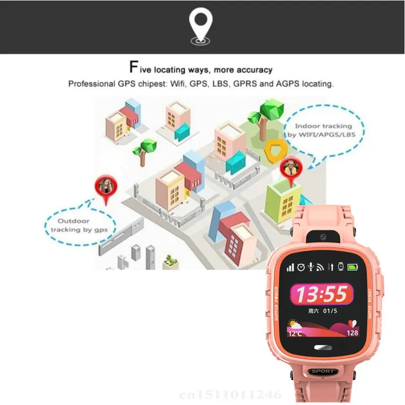 K90 смарт детские часы IP67 водонепроницаемые sim карты с сенсорным экраном gps wifi