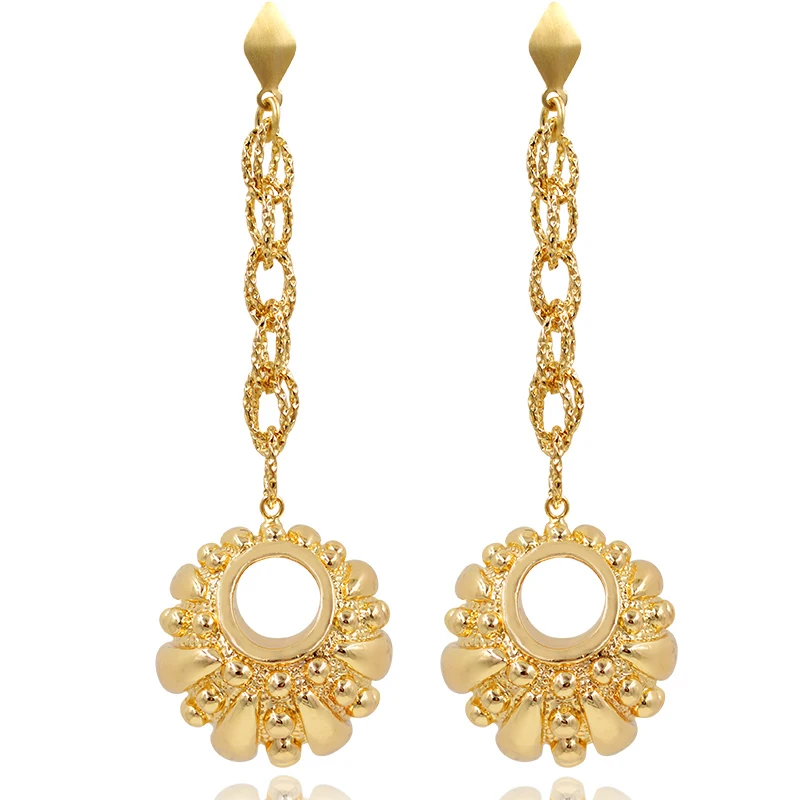 

ZEADear Jewelry Long Drop Dangle Copper 2019 New Style boll Earrings For Women Gold Color Round Brazilian For Party Wedding