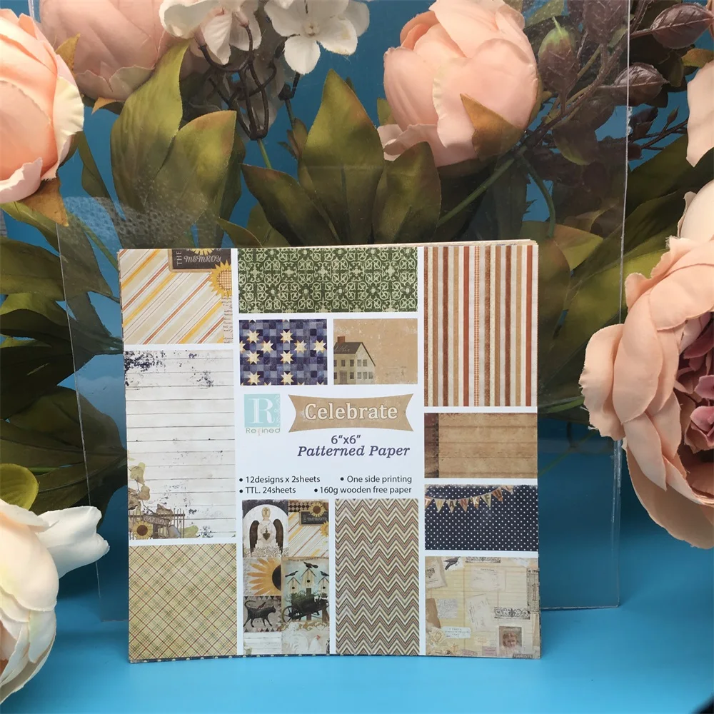

12pcs/Pack 6*6inch Sweet Buffet Patterned Paper Pack for Scrapbooking DIY Happy Planner Card Making Journal Project