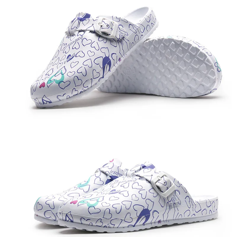 Тапочки больничные хирургические медицинские с цветочным принтом для врачей