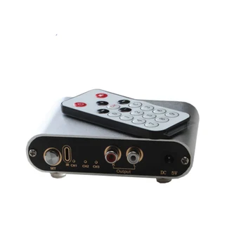 

3 input and 1 output source switcher three in one out two way can be 1 in 3 out audio signal switcher remote control switching
