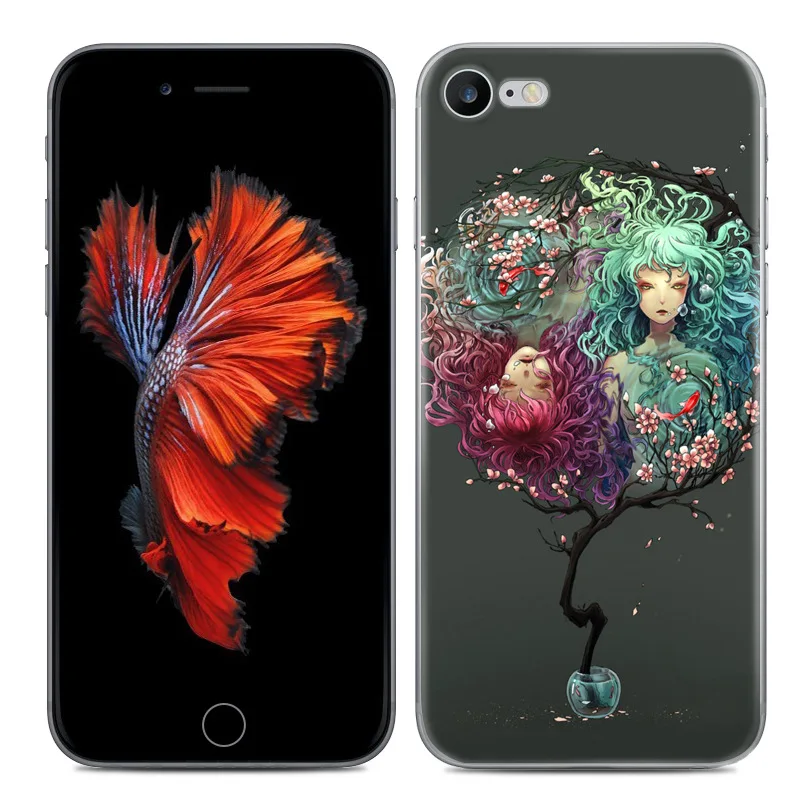 Lulumi рыбы телефона чехол для Apple iPhone 5/5S/6/6 s/6 s plus/ 7/плюс 12 созвездий ТПУ мягкий