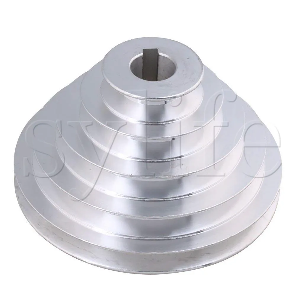 24mm Bore 54mm 150mm Outter Dia Aluminum 5 Slot A Type V Shaped Pagoda Pulley 5 Step Pulley Belt