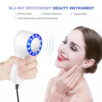 

Blue-ray Beauty Machine Cold Hammer Cryotherapy Ice Healing Facial Skin Lifting Tightening Shrink Pores Anti-aging Face Massager