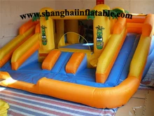 Colorful entertainment indoor playground equipment , kids soft indoor playground inflatable bounce house and slide combo