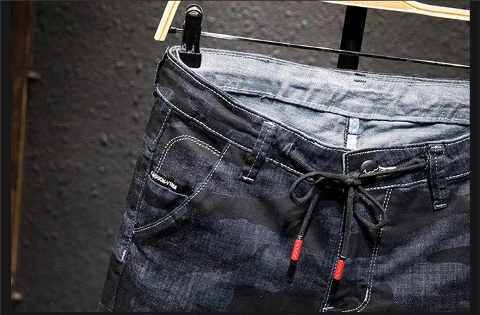 Летние новые мужские джинсовые шорты, модные облегающие микро эластичные хлопковые черные потертые рваные джинсы, Мужская брендовая одежда, X3176