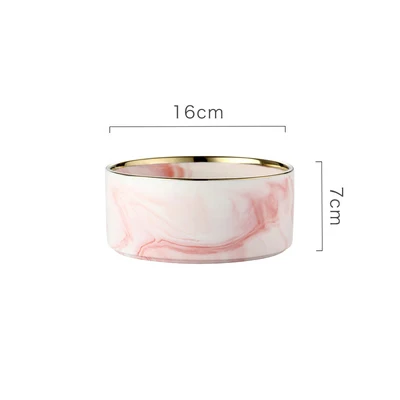 pink with gold edge Мраморный дизайн дома Конференц-зал Керамическая Рыба сашими Салатница - Цвет: pink with gold edge