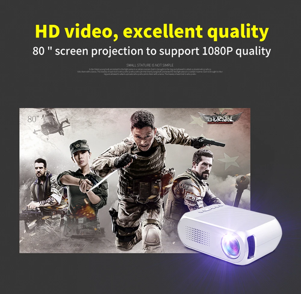 YG-320 Portable Home Mini HDMI USB LED 1080P Projector