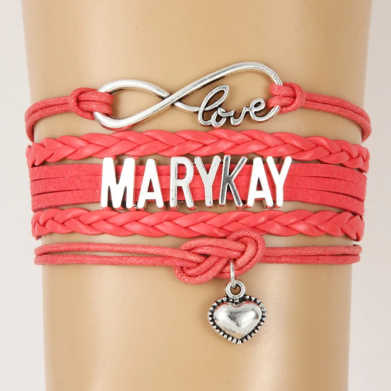 Браслет NCRHGL Infinity love MARY KAY браслеты с сердечками плетеные кожаные из искусственной