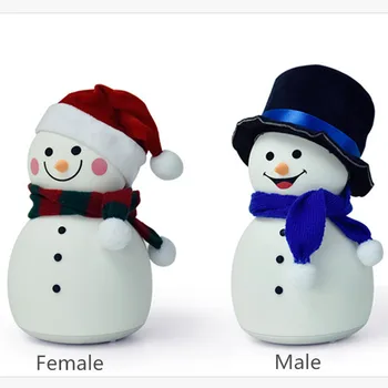 

RGB Snowman Silicone Led Night Light Carton USB rechargeable Atmosphere Lamps Light For Holiday Party Children Bedroom