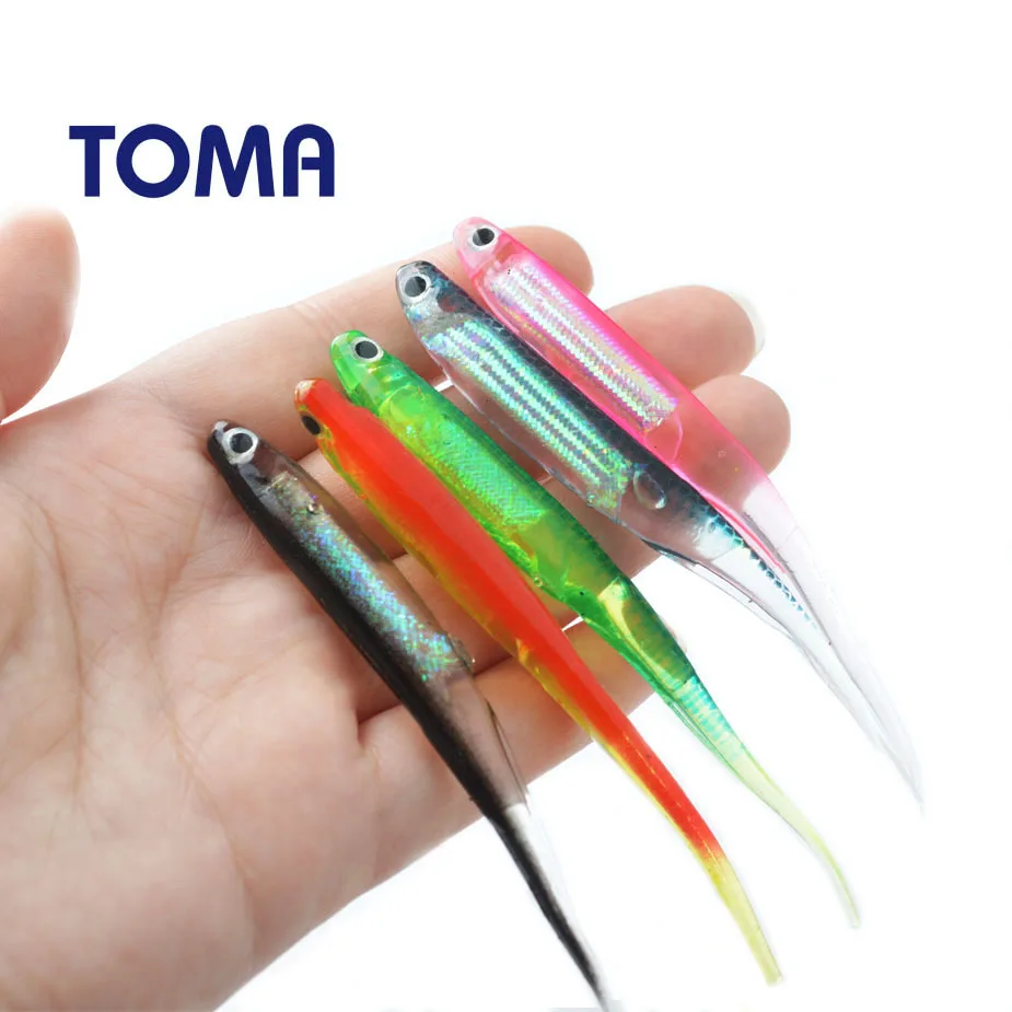 Мягкие приманки TOMA 10 шт./лот приманка для рыбалки с 3d глазами 3g 9 см|bait fish lure|fishing
